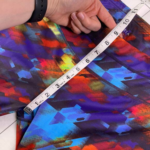 Athleta Leggings Womens Medium Blue Multicolor Colorburst Sonar Athletic Active - Picture 11 of 12